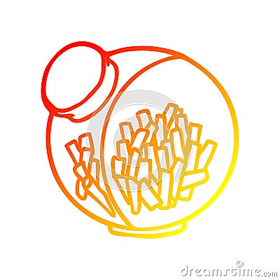 A creative warm gradient line drawing candy in a sweet jar Vector Illustration