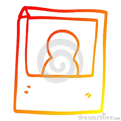 A creative warm gradient line drawing cartoon instant photograph Vector Illustration