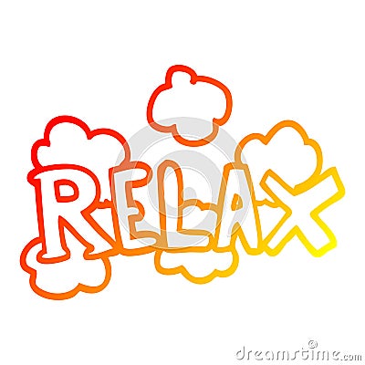 A creative warm gradient line drawing cartoon relax symbol Vector Illustration