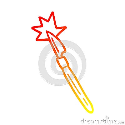 A creative warm gradient line drawing cartoon scalpel Vector Illustration