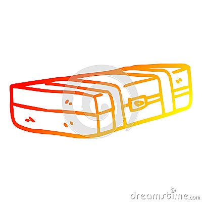 A creative warm gradient line drawing cartoon suit case Vector Illustration