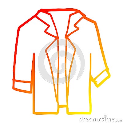 A creative warm gradient line drawing cartoon suit shirt Vector Illustration