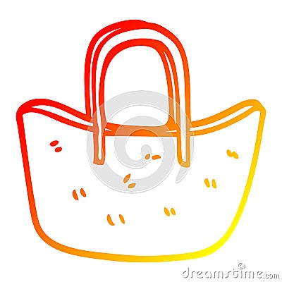 A creative warm gradient line drawing cartoon woven basket Vector Illustration