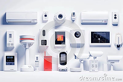 Creative, watchful monitoring service implements hidden cameras and automated alert systems for a robust security concept with pre Cartoon Illustration