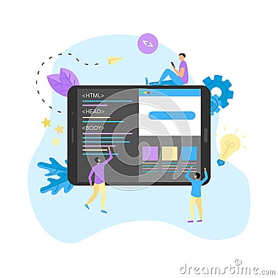 Creative webpage development and web design concept Vector Illustration