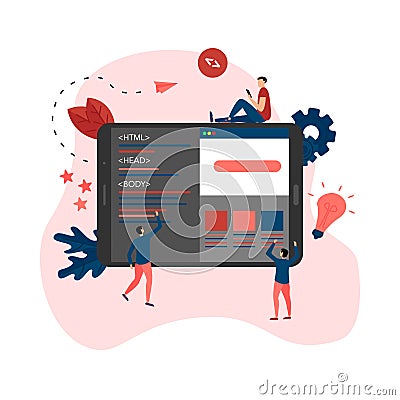 Creative webpage development and web design concept Vector Illustration