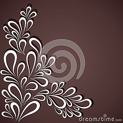 Creative white flora in dark background Vector Illustration