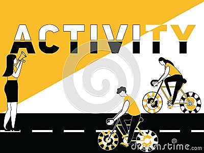 Creative Word concept Activity and People doing multiple activities Stock Photo