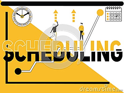 Creative word concept Scheduling and peoples Stock Photo