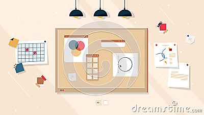 Creative work board ideas, business project plan Vector Illustration