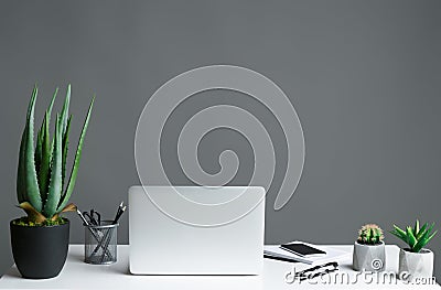 Creative work place concept Stock Photo