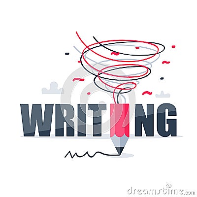 Creative writing, storytelling concept, vector illustration Vector Illustration