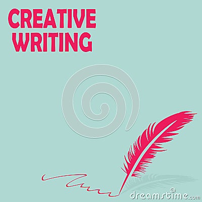 Creative writing, storytelling, graphic design studio symbol vector feather symbol Vector Illustration