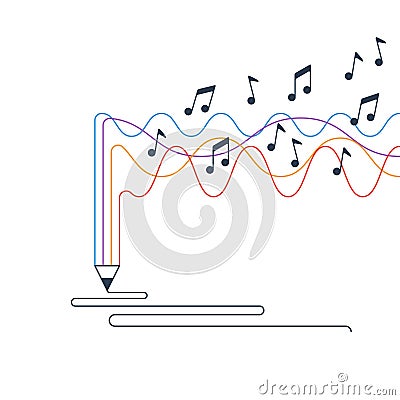 Creative writing and storytelling, music creation concept Vector Illustration