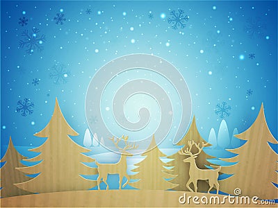 Creative Xmas Trees and reindeers for Christmas. Stock Photo