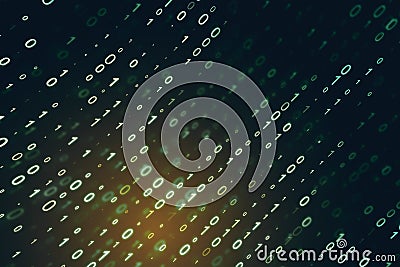 Creative yellow binary code background Stock Photo