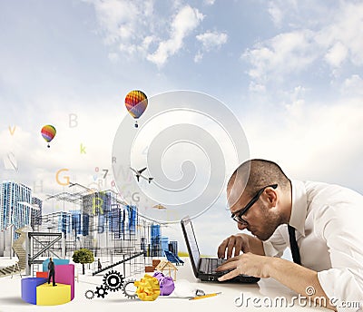 Creativity of an architect Stock Photo