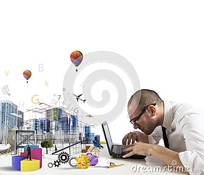 Creativity of an architect Stock Photo