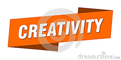 creativity banner template. ribbon label sign. sticker Vector Illustration