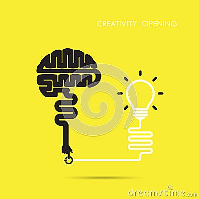 Creativity brain opening concept.Creative brain abstract vector Vector Illustration