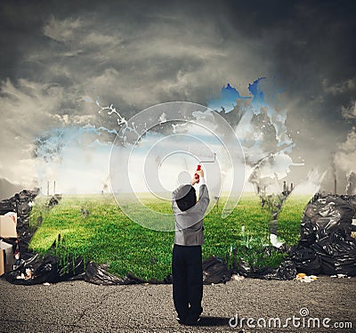 Creativity cleans Stock Photo