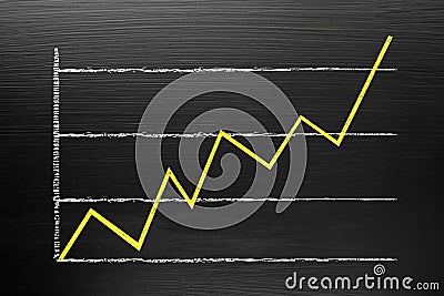 creativity concept for ggrowing graph and Success, Blackboard wi Stock Photo