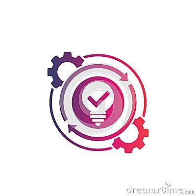 Creativity, creative process icon on white Vector Illustration