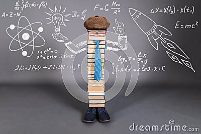 Creativity Education Concept with unusual teacher Stock Photo