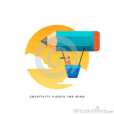Creativity Floats the Mind Vector Illustration