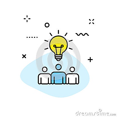 Creativity and Idea web icons in line style. Creativity, Finding solution, Brainstorming, Creative thinking, Brain. Vector Cartoon Illustration