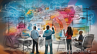 creativity power innovation background Cartoon Illustration