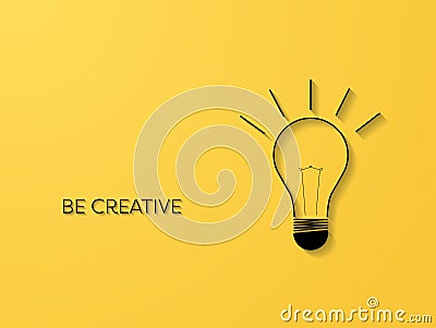 Creativity symbol with line art lightbulb with 3d shadows vector concept. Business symbol for idea, innovation Vector Illustration