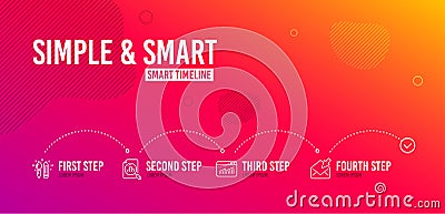 Creativity, Website statistics and Analytics graph icons set. Open mail sign. Vector Vector Illustration