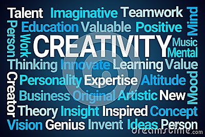 Creativity Word Cloud Stock Photo