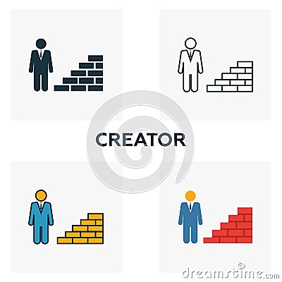 Creator outline icon. Thin line element from crowdfunding icons collection. UI and UX. Pixel perfect creator icon for web design, Stock Photo