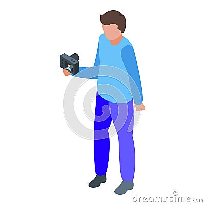 Creator vlogger icon isometric vector. Video live Stock Photo