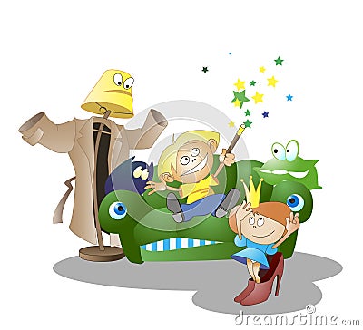 Creators of fairy tales Vector Illustration