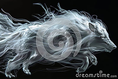 A creature seamlessly transforms from one form to another with fur and bones Stock Photo