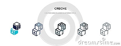 Creche icon in different style vector illustration. two colored and black creche vector icons designed in filled, outline, line Vector Illustration