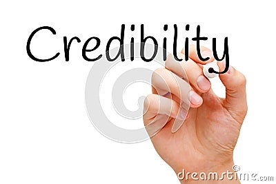Credibility Black Marker Stock Photo