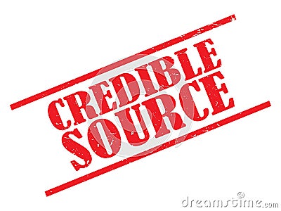 Credible source stamp Stock Photo