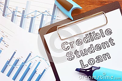 Credible Student Loan is shown on the conceptual photo Stock Photo