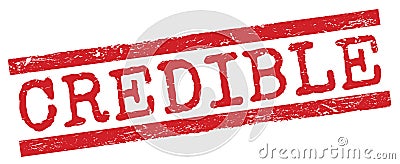 CREDIBLE text on red lines stamp sign Stock Photo