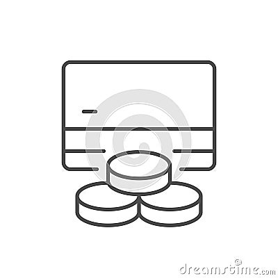 Credit card balance line icon Vector Illustration