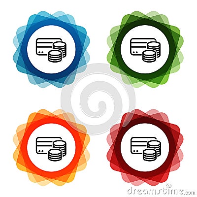 Credit Card Cash Icons. Eps10 Vector Vector Illustration