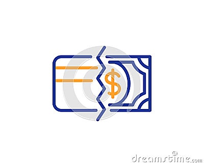 Credit card or cash line icon. Payment methods sign. Vector Vector Illustration