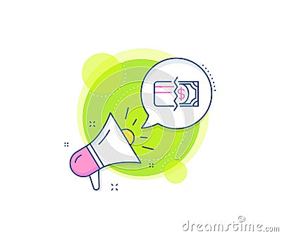 Credit card or cash line icon. Payment methods sign. Vector Vector Illustration