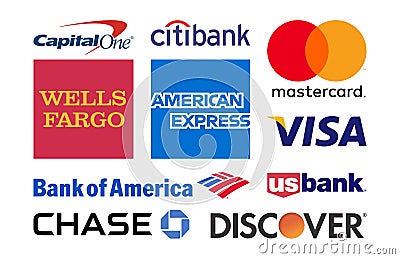 Credit Card Company Logo Vector Illustration