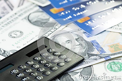 Credit card debt, financial problem or loan payment concept, cal Stock Photo