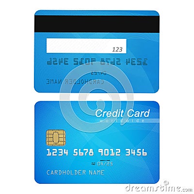 Credit Card Front And Back Stock Illustration - Image: 71817307